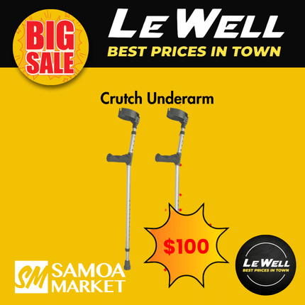 Crutch Underarm (PICK UP FROM LE WELL COMPANY SAVALALO ONLY)