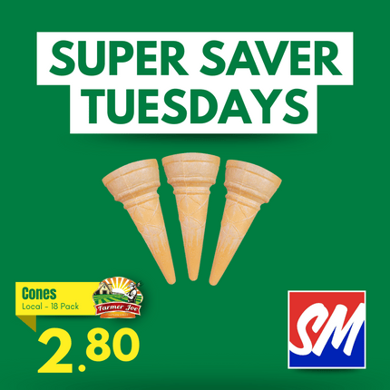 SUPER SAVER TUESDAYS! Packet of Local Ice Cream Cones 18pcs "PICKUP FROM FARMER JOE SUPERMARKET VAITELE ONLY"