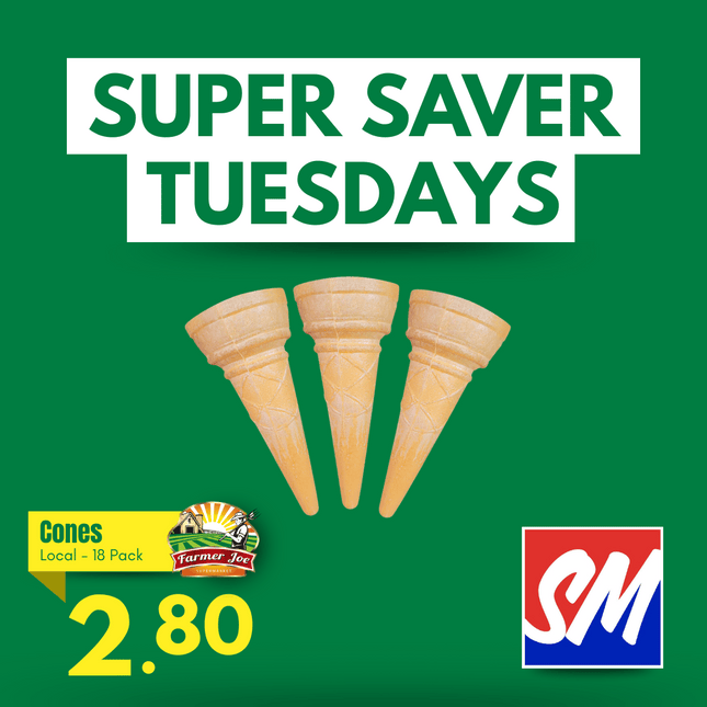 SUPER SAVER TUESDAYS! Packet of Local Ice Cream Cones 18pcs "PICKUP FROM FARMER JOE SUPERMARKET VAITELE ONLY"