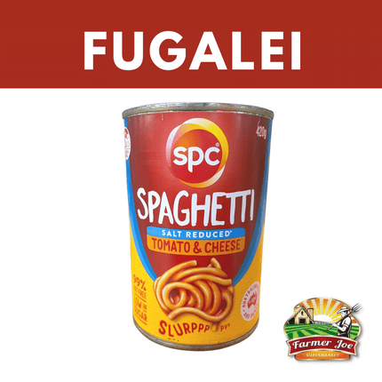 SPC Spaghetti Tomato & Cheese 420g "PICKUP FROM FARMER JOE SUPERMARKET FUGALEI ONLY"