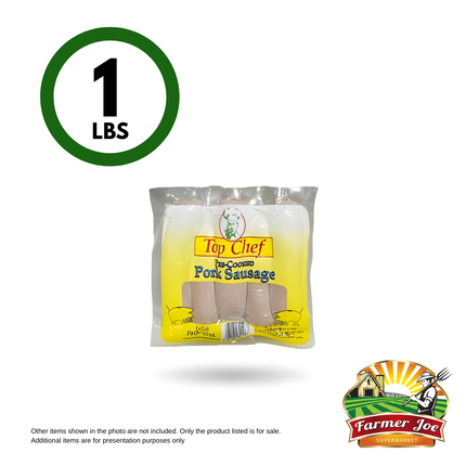 Top Chef Precooked Pork Sausages 1lb  "PICKUP FROM FARMER JOE SUPERMARKET VAITELE ONLY"