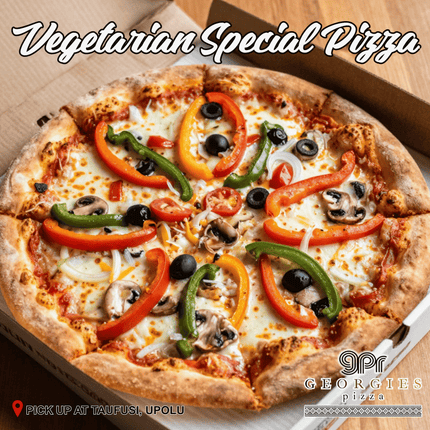 Vegetarian Special Pizza “PICKUP FROM GEORGIES PIZZA TAUFUSI, UPOLU”