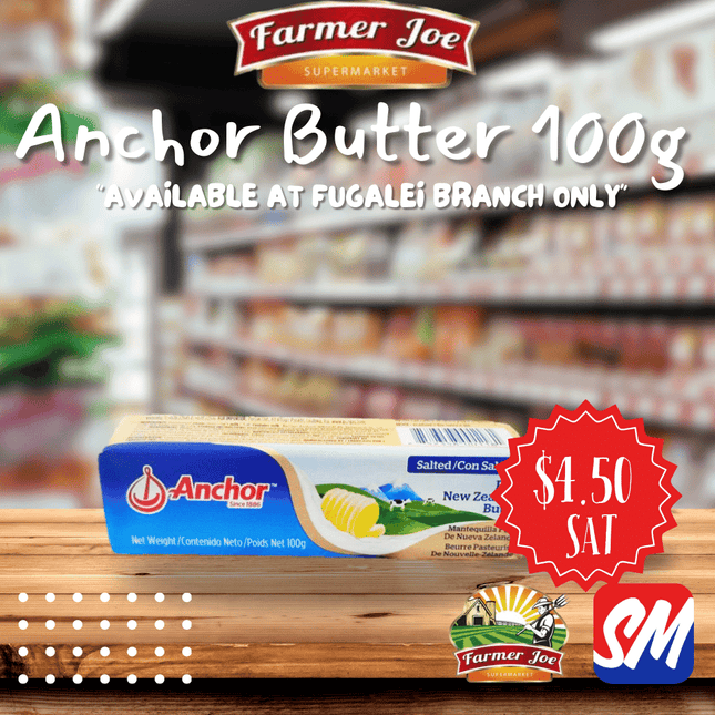 Anchor Butter 100g "PICK UP FROM FARMER JOE SUPERMARKET FUGALEI ONLY"