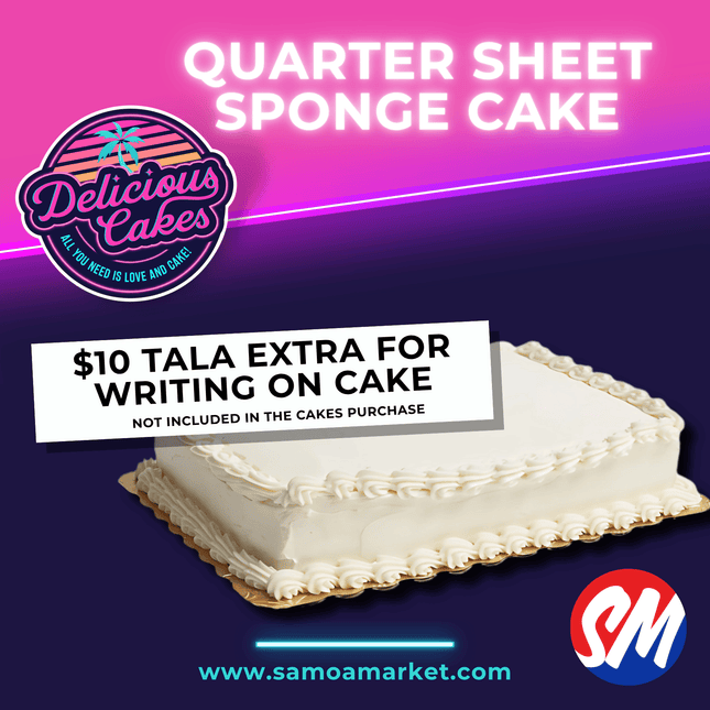 Quarter Sheet Sponge Cake "PICK UP FROM DELICIOUS CAKES, LEPEA"