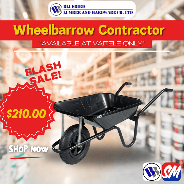Wheelbarrow Contractor - Substitute if sold out "PICKUP FROM BLUEBIRD LUMBER & HARDWARE VAITELE ONLY"