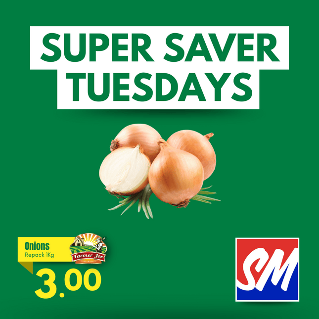 SUPER SAVER TUESDAYS! Onions Repack 1Kg "PICKUP FROM FARMER JOE SUPERMARKET VAITELE ONLY"