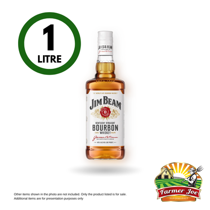 Jim Beam Bourbon Whiskey 1Ltr [21+ ONLY ] "PICKUP FROM FARMER JOE SUPERMARKET VAITELE ONLY"
