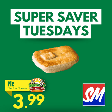 SUPER SAVER TUESDAYS! Steak and Cheese Pie "PICKUP FROM FARMER JOE SUPERMARKET VAITELE ONLY"