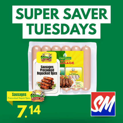 SUPER SAVER TUESDAYS! Precooked Sausages Repack 9pcs "PICKUP FROM FARMER JOE SUPERMARKET VAITELE ONLY"