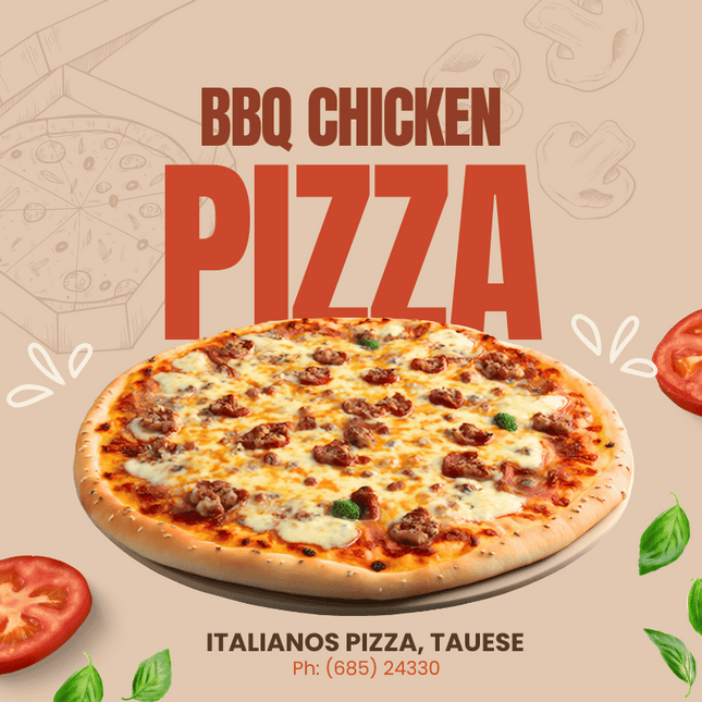 Italiano BBQ Chicken Pizza XL "PICKUP FROM ITALIANO PIZZA TAUESE ONLY"