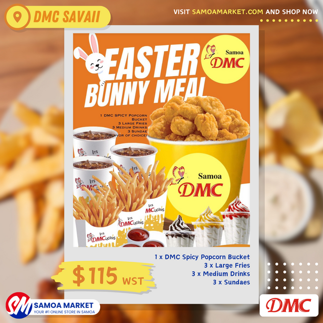 Easter Bunny Meal (Popcorn Chicken) "PICKUP FROM DMC SAVAII"