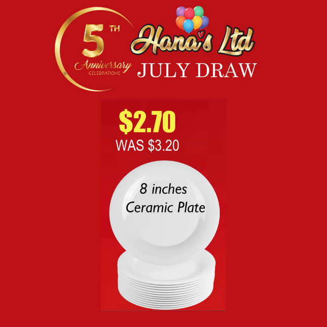 JULY Sale - 8 inches Ceremic Plate "PICK UP AT HANA'S LIMITED TAUFUSI"