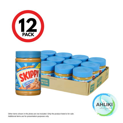 Skippy Peanut Butter Creamy Box of 12PACK x 12oz "PICKUP FROM AH LIKI WHOLESALE"