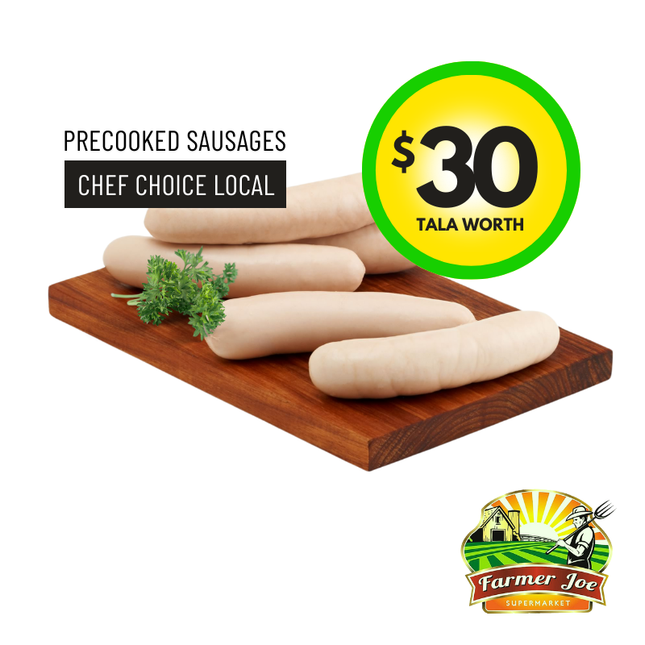 Precooked Sausages Local $30 Tala Value - "PICKUP FROM FARMER JOE SUPERMARKET UPOLU ONLY"