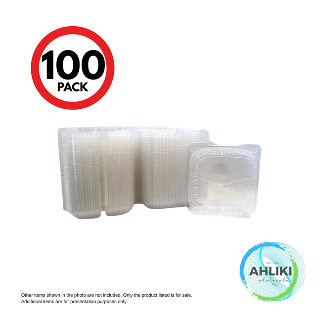 Clear Plate [Ipu mo Faalavelave] 100pcs - 3 Compartment "PICKUP FROM AH LIKI WHOLESALE"