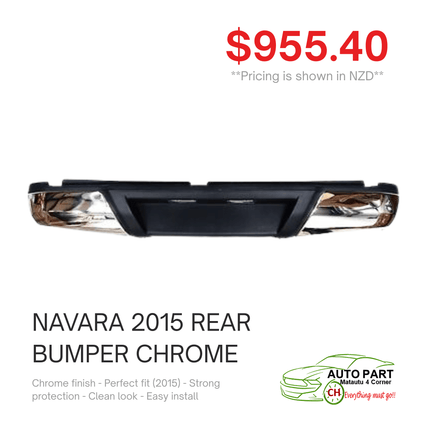 NAVARA 2015 REAR BUMPER CHROME "PICKUP FROM AUTO PARTS, MATAUTU"