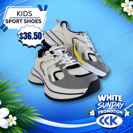 Kids Sport Shoes (White & Black) "PICKUP AT CCK CLOTHING STORE SALEUFI, VAITELE or SALELOLOGA"