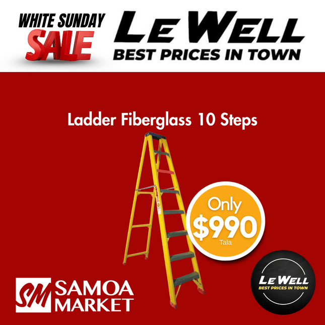 Ladder Fiberglass 10 Steps (PICK UP FROM LE WELL COMPANY SAVALALO ONLY)
