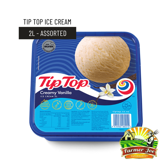 Tip Top 2L Ice Cream - "PICKUP FROM FARMER JOE SUPERMARKET UPOLU ONLY"