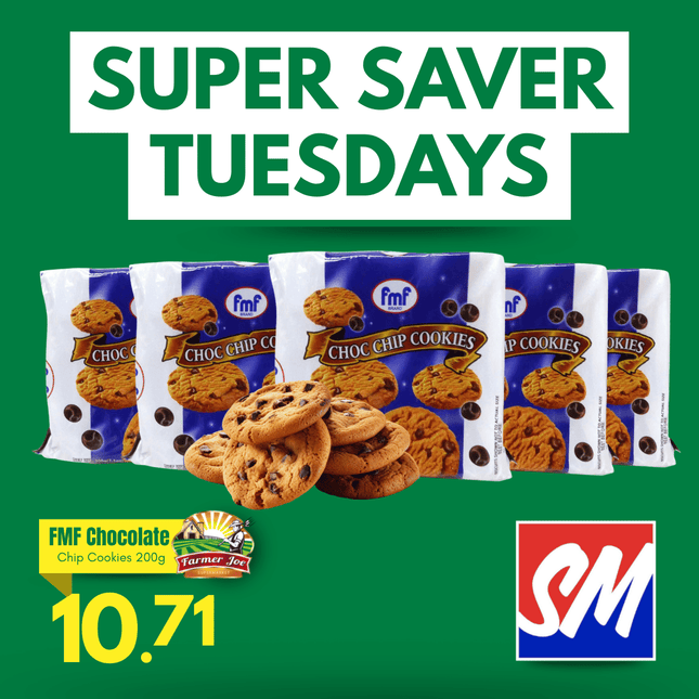 SUPER SAVER TUESDAYS! FMF Chocolate Chip Cookies 200g / 5 PACK "PICKUP FROM FARMER JOE SUPERMARKET VAITELE ONLY"