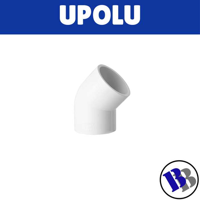 PVC Pressure Plain Elbow 15mmx45 - "PICK UP AT BLUEBIRD LUMBER  HARDWARE UPOLU ONLY"