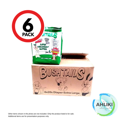 Bushtail Baby Diaper XL 20 x 6PACK "PICKUP FROM AH LIKI WHOLESALE"