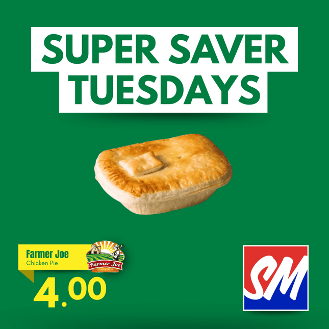 SUPER SAVER TUESDAYS! Chicken Pie "PICKUP FROM FARMER JOE SUPERMARKET VAITELE ONLY"