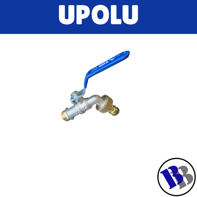 Tap BIB Cock With Connector Male 15mm [1/2] Double Lin - "PICK UP AT BLUEBIRD LUMBER  HARDWARE UPOLU ONLY"