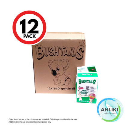 Bushtail Baby Diaper Small 16 x 12PACK "PICKUP FROM AH LIKI WHOLESALE"