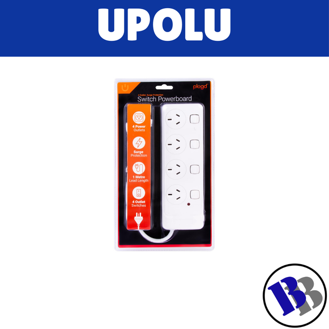 Powerboard 4 Outlet W/Overload Protection Standard - HPM - "PICK UP AT BLUEBIRD LUMBER  HARDWARE UPOLU ONLY"