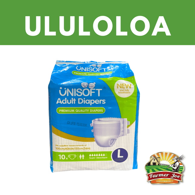 Unisoft Adult Diapers (Size Large) "PICKUP FROM FARMER JOE SUPERMARKET ULULOLOA ONLY"