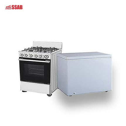 COOLEX FREESTANDING FULL GAS 4 BURNER OVEN/COOLEX CHEST FREEZER 350L