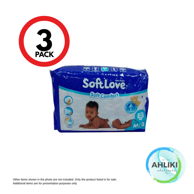 Softlove S/Comfort Diaper Nappies Medium 36pcs by 3PACK "PICKUP FROM AH LIKI WHOLESALE"