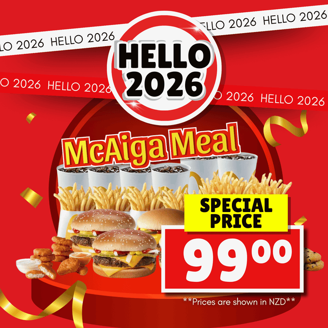 HELLO 2026! McAiga Meal of Champions "PICK UP FROM MCDONALD'S, APIA"