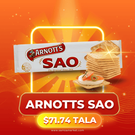 Arnotts Sao Biscuits 250g x 10PACK [NOT AVAIL AT PALISI & SALELOLOGA] "PICKUP FROM AH LIKI WHOLESALE"