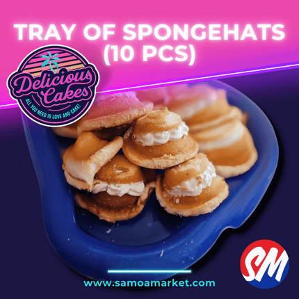 Tray of Spongehats (10 pcs) "PICK UP FROM DELICIOUS CAKES, LEPEA"