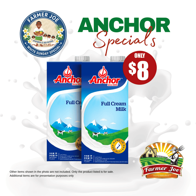 BUY 2 ANCHOR REGULAR MILK! White Sunday Special "PICKUP FROM FARMER JOE SUPERMARKET VAITELE ONLY"