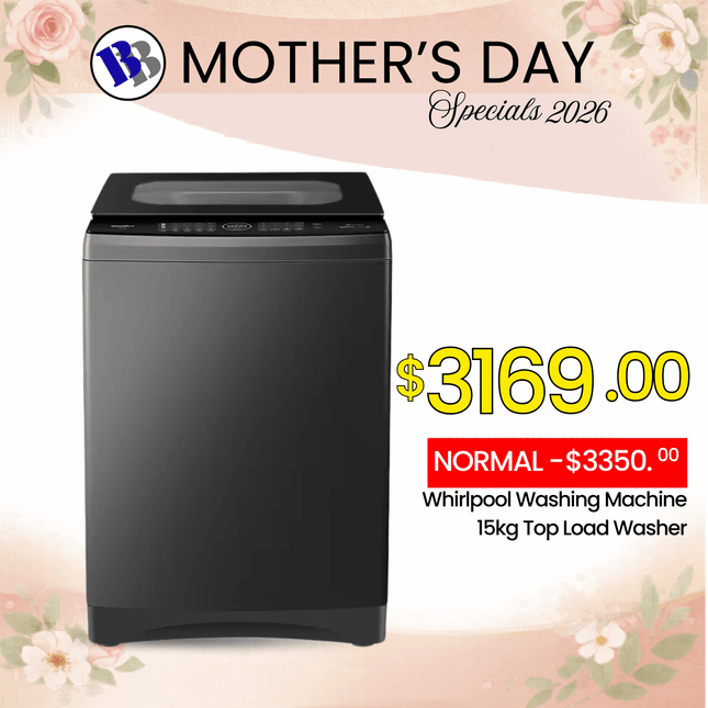 (MOTHERS DAY SPECIAL) Whirlpool Washing Machine Grey 15kg (Top Loader) - "PICKUP FROM BLUEBIRD LUMBER & HARDWARE VAITELE ONLY"