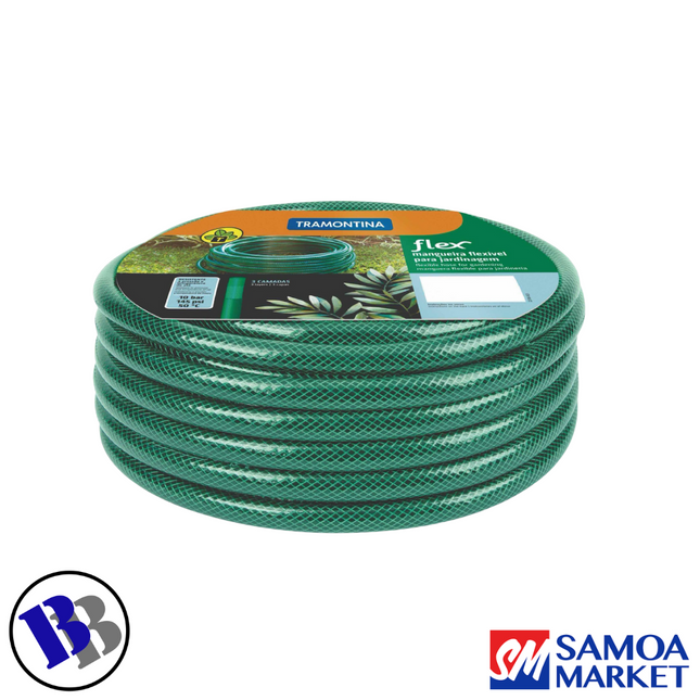 Garden Hose FLEXIBLE 25m W/Fittings - TRAMONTINA "PICKUP FROM BLUEBIRD LUMBER & HARDWARE"