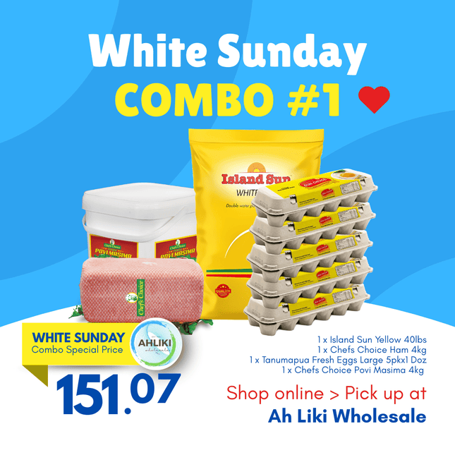 White Sunday Combo #1 "PICKUP FROM AH LIKI WHOLESALE"