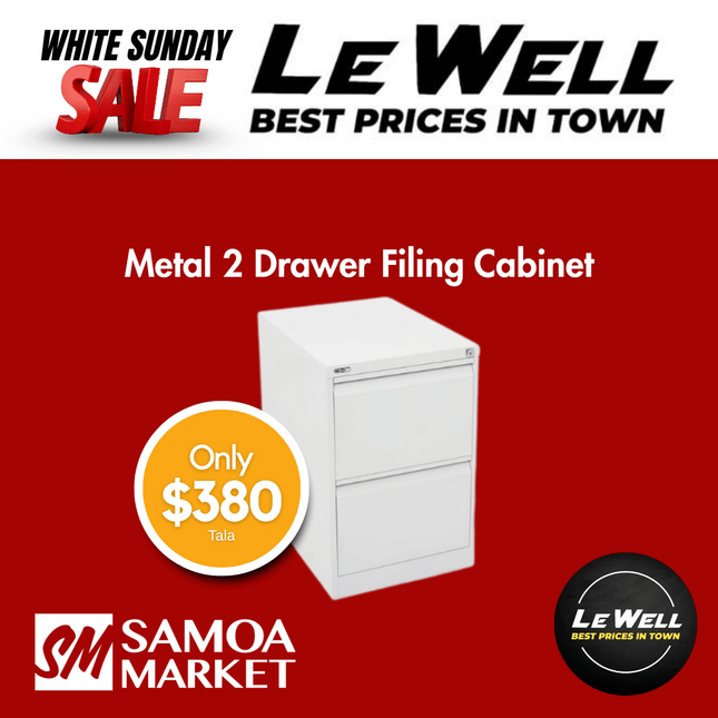Metal 2 Drawer Filing Cabinet (PICK UP FROM LE WELL COMPANY SAVALALO ONLY
