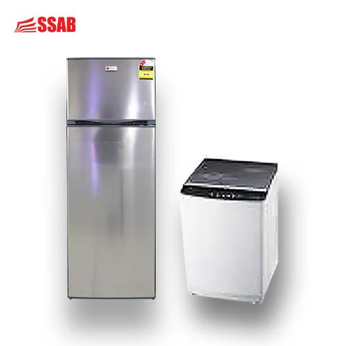 COOLEX 268L STAINLESS STEEL FRIDGE/CLEANEX WASHING MACHINE 8KG
