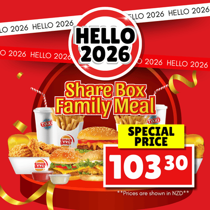 HELLO 2026! Family Share Box "PICKUP FROM BURGER BILLS VAITELE ONLY"