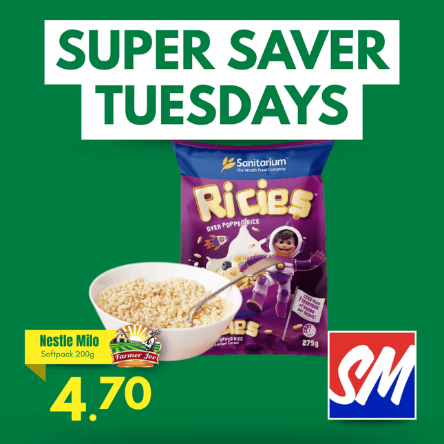 SUPER SAVER TUESDAYS! Sanitarium Ricies Breakfast Cereal 275g "PICKUP FROM FARMER JOE SUPERMARKET VAITELE ONLY"