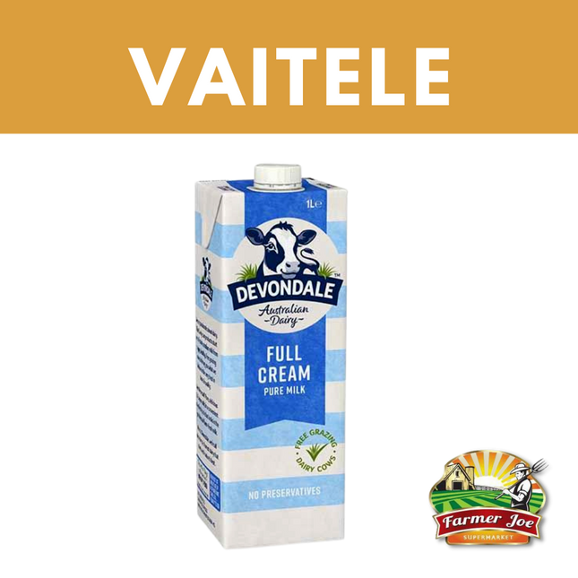 Devondale Full Cream Milk 1L "PICKUP FROM FARMER JOE SUPERMARKET VAITELE ONLY"