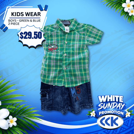 Kids Wear (Boys - Green & Blue) "PICKUP AT CCK CLOTHING STORE SALEUFI, VAITELE or SALELOLOGA"