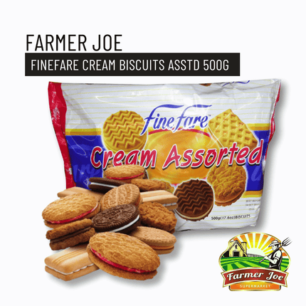 Finefare Cream Biscuits Asstd 500G "PICKUP FROM FARMER JOE SUPERMARKET VAITELE ONLY"