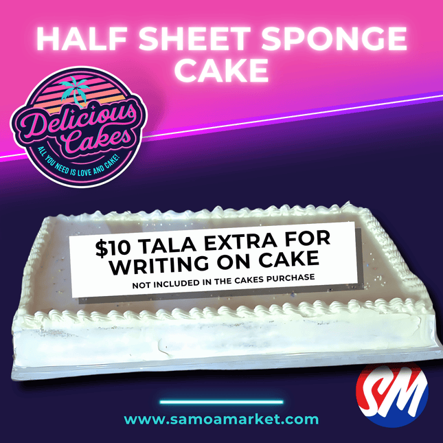 Half Sheet Sponge Cake "PICK UP FROM DELICIOUS CAKES, LEPEA"