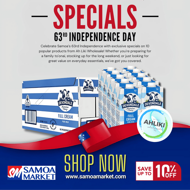 Devondale Full Cream UHT Milk 10x1L "PICKUP FROM AH LIKI WHOLESALE"