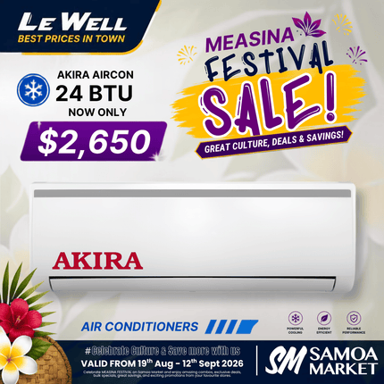 TOP 10 SPECIAL! Akira Air Con Unit 24000BTU (PICK UP FROM LE WELL COMPANY SAVALALO ONLY)